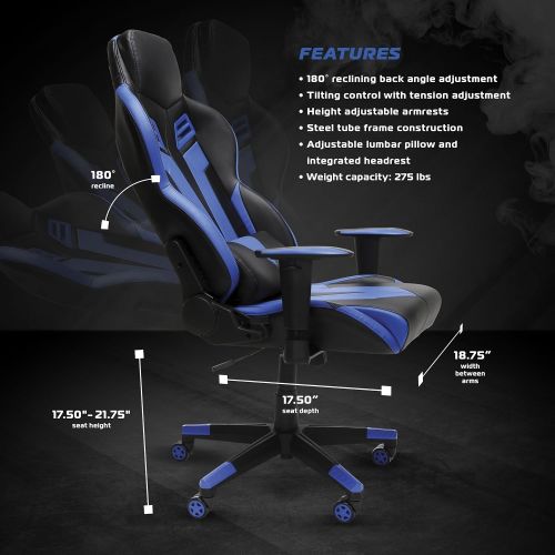  RESPAWN 104 Racing Style Gaming Chair, in Blue