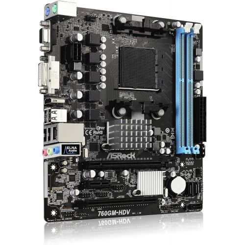  ASRock 760GM-HDV Socket AM3+AM3 AMD 760G DDR3 SATA2&USB2.0 A&V&GbEMicroATX Motherboard