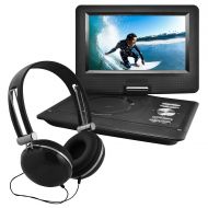 Ematic Portable DVD Player with 10-inch LCD Swivel Screen, Headphones and Car Headrest Mount, Blue