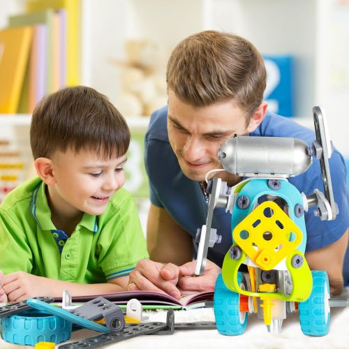  GILI STEM Toys for Boys & Girls Age 7, 8, 9, Construction Learning Toys for Building Games, 5 in 1 Motorized Robotics Kit for 6-10 Year Old Kids, Fun Gifts for Children