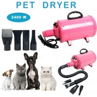 YaeCCC Portable Dog Cat Pet Grooming Dryer 2400w Salon Blow Hair Dryer Quick Draw Hairdryer with Different 4 Nozzles Pet Hairdryer Machine Set