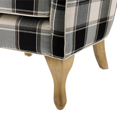  Dorel Living Middlebury Checkered Pattern Accent Chair, Black & White Checkered