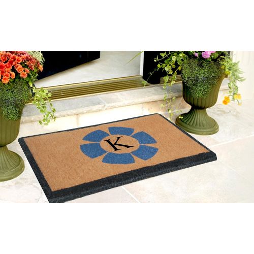  A1 Home Collections FM2005K First Impression Handwoven Floella Monogrammed Entry Doormat, Large Double Door, 24 L x 39 W