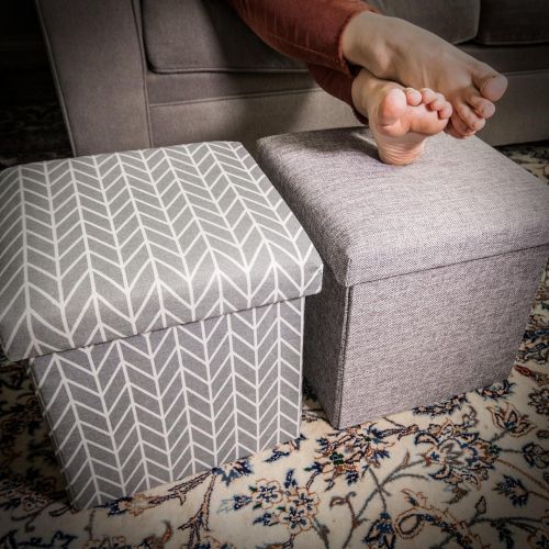  Folding Storage Ottoman - Toy Bin and Book Cube Organizer - Foot Rest Stool by Noras Nursery