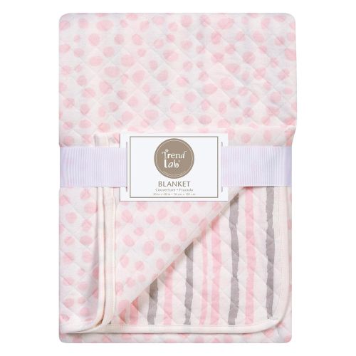  Trend Lab Pink and Gray Cloud Knit Blanket