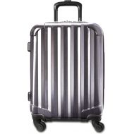 상세설명참조 Genius Pack Hardside Luggage Spinner - Smart, Organized, Lightweight Suitcase - TSA Approved Maximum Allowance Cabin Size (Carry On (21.5), Aerial - Brushed Chrome)
