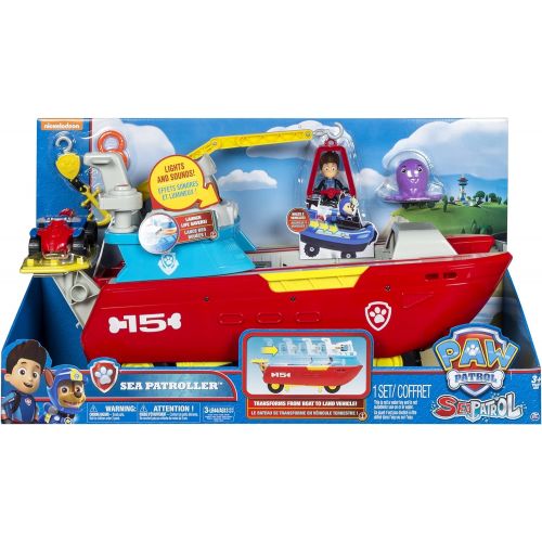  Nickelodeon PAW Patrol Sea Patrol - Sea Patroller Transforming Vehicle with Lights & Sounds, Ages 3 & Up