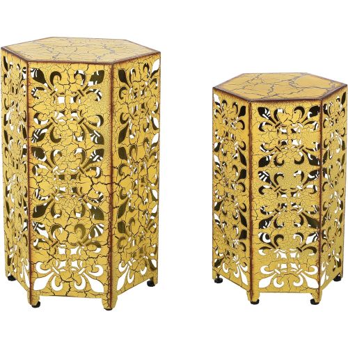  Christopher Knight Home (Set of 2) Utica Antique Style Yellow Accent Table