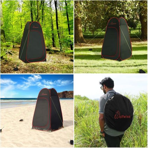  [아마존베스트]WolfWise 6.6FT Portable Pop Up Privacy Shower Tent Spacious Changing Room for Camping Biking Toilet Beach