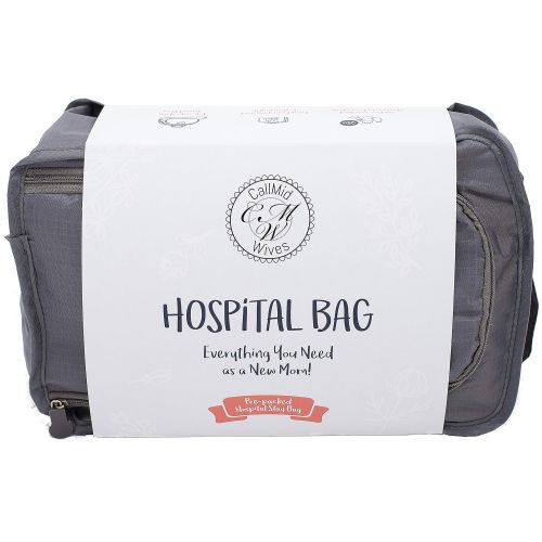  CallMidWives Hospital Bag for Labor and Delivery, Pre-Packed Set of 20 Baby Shower Gift (Gray, XL)