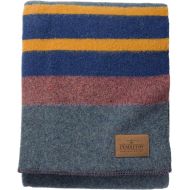 Pendleton Yakima Camp Thick Warm Wool Indoor Outdoor Striped Throw Blanket, Lake, Queen