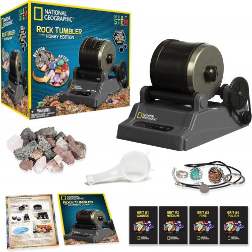  The Ultimate Bundle for Any Rock Lover By National Geographic - Includes Rock Tumbler Kit, 10 Break Your Own Geodes, and a Gemstone Dig Kit!