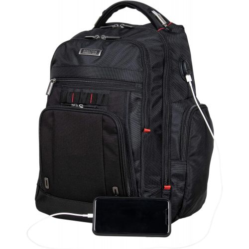  Kenneth+Cole+REACTION Kenneth Cole Reaction Polyester Triple Compartment 17 Laptop Business Backpack With Techni-cole Rfid Backpack