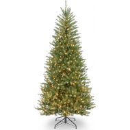 National Tree Company National Tree 7.5 Foot Dunhill Fir Slim Tree with 600 Clear Lights, Hinged (DUSLH1-75LO)
