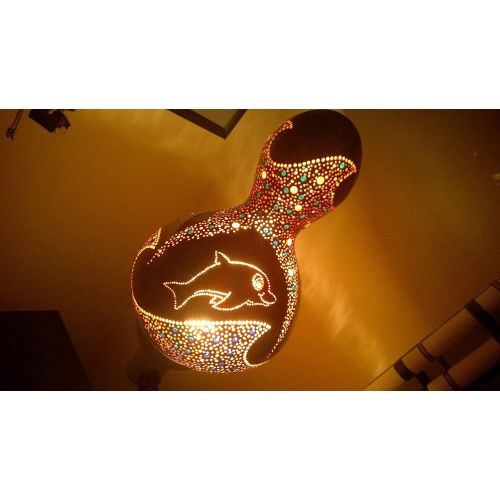  Rising Star Handmade The Dolphin | Gourd Lamp Shade Night Light Unique Gift Idea 3d Childrens Girls Toddlers Boys Room Decor Furniture