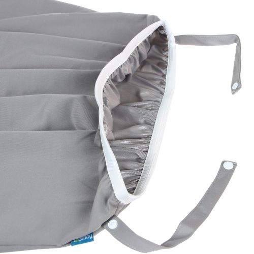  [아마존베스트]Teamoy (2 Pack) Reusable Pail Liner for Cloth Diaper/Dirty Diapers Wet Bag, Gray Chevron+Slate