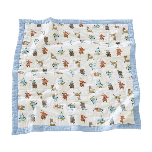  J-pinno Animals Rabbit Bear Fox Owl Baby Nursery Muslin Cotton Bed Quilt Blanket Crib Coverlet 43.5 X 43.5 (Animals)