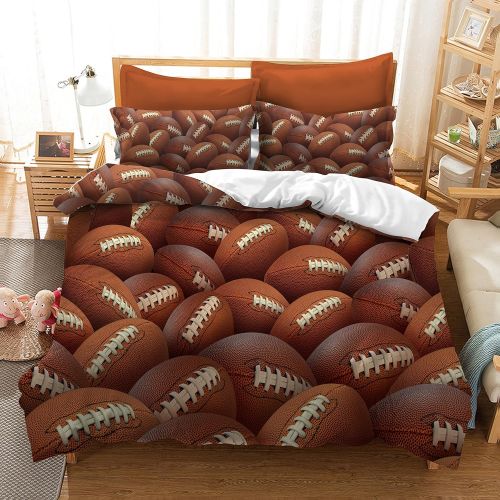  Mangogo American Fantastic Rugby American Football Design,Kids Boys Bedroom Comforter Cover Bedding Set with Pillowcases No Comforter Duvet Cover Sports Themed Bedding Full Size