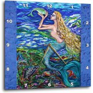 3dRose dpp_54922_3 This is My Tropical Mermaid Caring for Her Pet Fish Beautiful Dream with Very Peaceful Atmosphere Wall Clock, 15 by 15-Inch
