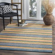 Safavieh Montauk Collection MTK213A Blue and Orange Area Rug (6 Square)