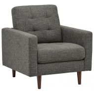 Rivet Cove Mid-Century Tufted Accent Chair, Dark Grey