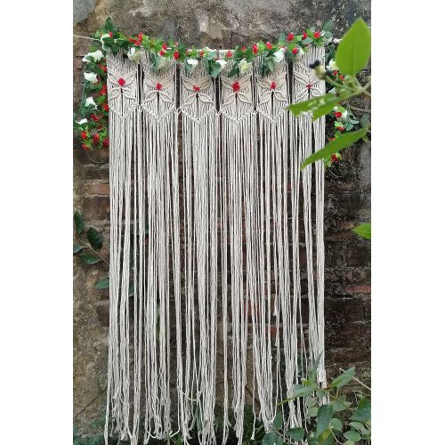  RISEON 33W x 68L Butterfly Macrame Wall Hanging Tapestry- Macrame Door Hanging,Room divider,macrame Curtains,Window Curtain, door curtains, wedding Backdrop BOHO wall decor (withou
