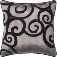 Loloi Accent Pillow PSETP0010GYBLPIL1 Rayon Silk Cover with Polyester Fill 18 x 18 GreyBlack
