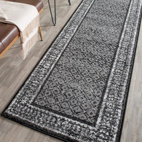 Safavieh Adirondack Collection ADR110A Black and Silver Vintage Distressed Runner (26 x 16)