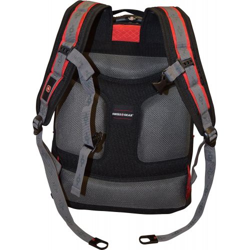  SwissGear Maxxum Double Zipper Backpack With 16 Laptop Pocket, Black/Red