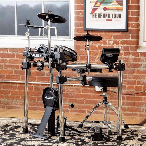  Alesis Surge Mesh Kit - Eight-Piece Electronic Drum Kit with Mesh Heads, Chrome Rack and Surge Drum Module including 40 Kits, 385 sounds, 60 Play Along Tracks and USBMIDI Connecti