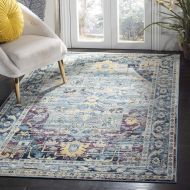 Safavieh Crystal Collection CRS503D Teal and Purple Distressed Area Rug (8 x 10)