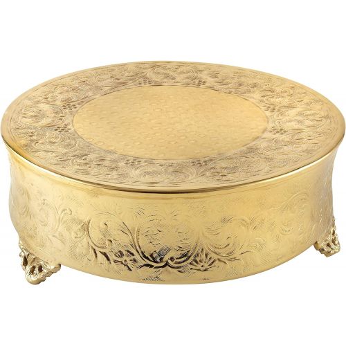  Elegance 89961 Round Ornate Wedding Cake Stand Serveware Accessories, 16, Gold
