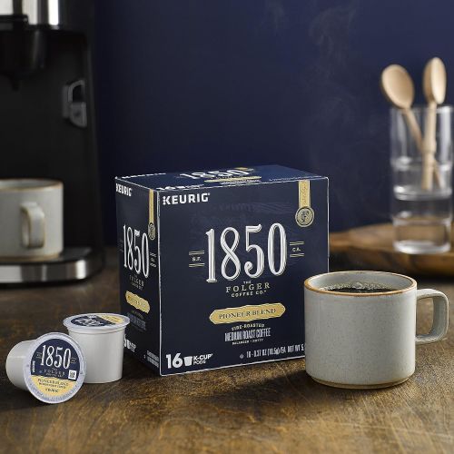  1850 Pioneer Blend, Medium Roast Coffee, K-Cup Pods for Keurig Brewers, 16 Count (Pack of 4)