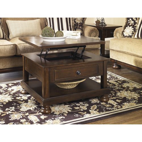  Signature Design by Ashley - Porter Lift Top Coffee Table, Rustic Brown