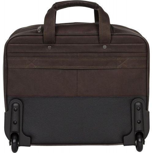  Kenneth Cole Reaction Colombian Leather 15.6 Top Zip Wheeled Laptop Portfolio, Brown