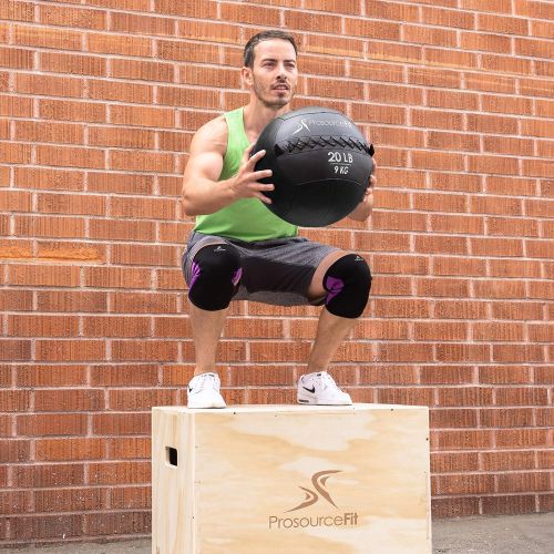  ProSource Soft Medicine Balls for Crossfit Wall Balls and Full Body Dynamic Exercises, Color-Coded Weights: 6, 10, 14, 20 lb.