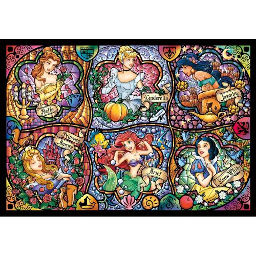  Tenyo Disney Brilliant Princess Stained Glass Gyutto Size Series Jigsaw Puzzle (500 Piece)