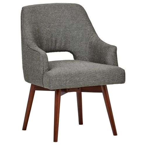  Rivet Mid-Century Open Back Swivel Chair, 24W, Marble