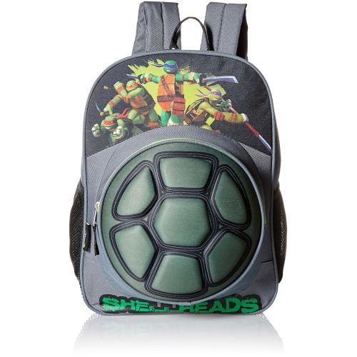  Teenage Mutant Ninja Turtles Big Boys Nickelodeon 3D Eva Turtle Shell Front Pocket 16 Inch Backpack, Grey, One Size