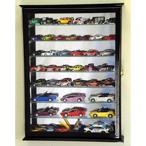  Unknown 7 Adjustable Shelves Mirrored Hot Wheels  Matchbox  Diecast Cars  164 143 Model Display Case Cabinet, Black