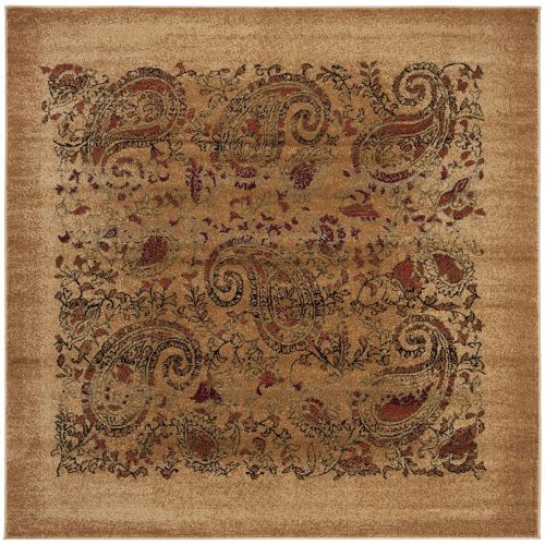  Safavieh Lyndhurst Collection LNH224A Traditional Paisley Beige and Multi Square Area Rug (8 Square)