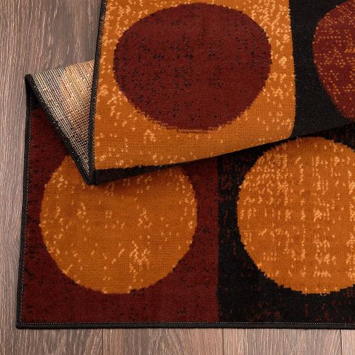  Home Dynamix Modern Area Rug | Premium Collection HD2614-502 | Indoor Polypropylene Rug | Geometric Pattern in Black and Dark Brown | Best Value for Money