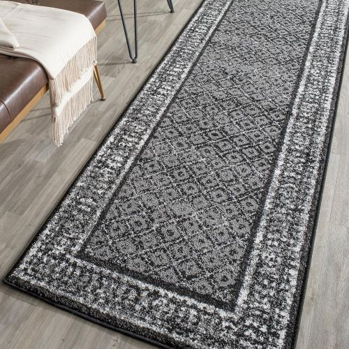  Safavieh Adirondack Collection ADR110A Black and Silver Vintage Distressed Runner (26 x 8)