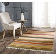 Safavieh Striped Kilim Collection STK315A Hand Woven Gold Premium Wool Area Rug (4 x 6)