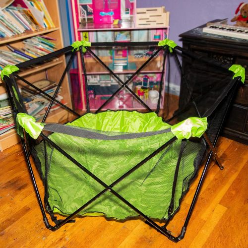 BigLittles Green Portable Pop and Play, Playpen for Baby, Babies, Toddler and Childs! Playard with 6 Panels, for Indoor and Outdoor, Safety Tent for Travel, Super Retractable Playyard, Plaype