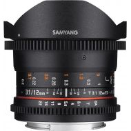 Samyang VDSLR II 12mm T3.1 Ultra Wide Cine Fisheye Lens for Nikon DSLR Cameras - Full Frame Compatible
