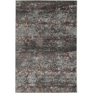Linon Vintage Collection Trellis Synthetic Rugs, 9 x 12, Gray