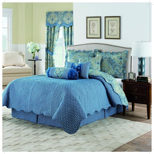  WAVERLY Moonlit Shadows Quilt Collection, FullQueen, Lapis