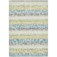 Unique Loom Outdoor Botanical Collection Carved Striped Floral Transitional Indoor and Outdoor Flatweave Cream Area Rug (4 0 x 6 0): Home & Kitchen