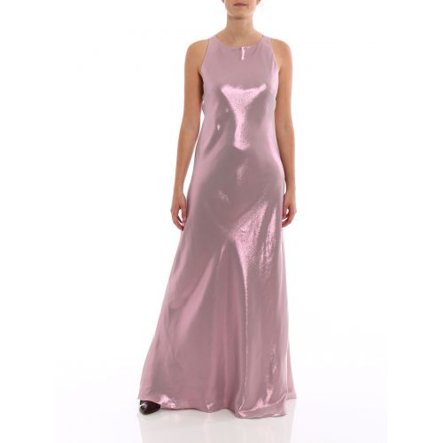  Alberta Ferretti Silk blend shining lame maxi dress